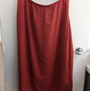 American Eagle (AE) Satin Midi Skirt, Rust Red , XL
